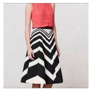 Anthropologie Meadow Rue Waverly retro black and white fit and flare ski…